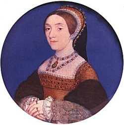 portrait of Catherine Howard by Holbein, on the back of a playing-card